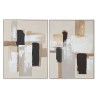 Quadro Home ESPRIT Bianco Nero Beige Astratto Moderno 92 x 3,8 x 122 cm 92 x 4 x 122 cm (2 Unità)