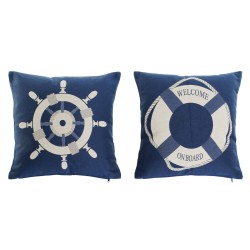 Cuscino Home ESPRIT Azzurro Bianco 45 x 10 x 45 cm (2 Unità)