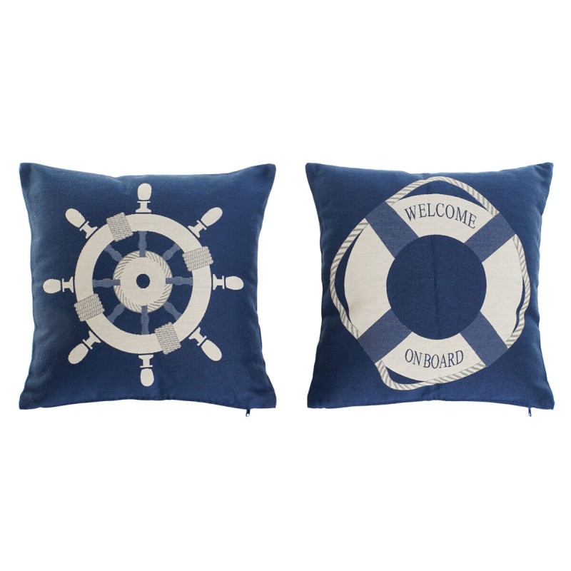 Cuscino Home ESPRIT Azzurro Bianco 45 x 10 x 45 cm (2 Unità)