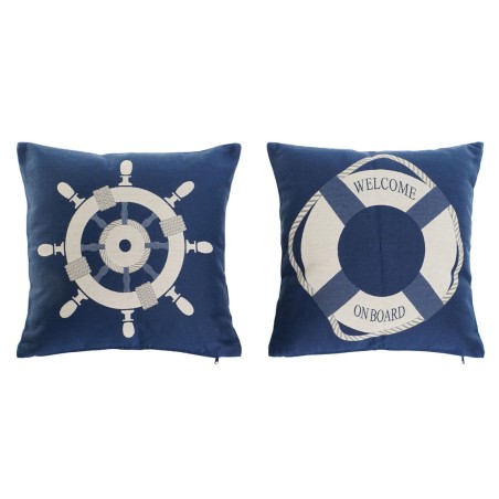 Cuscino Home ESPRIT Azzurro Bianco 45 x 10 x 45 cm (2 Unità)