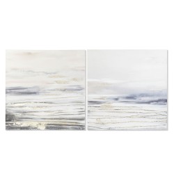 Quadro DKD Home Decor Azzurro Grigio Astratto Moderno 90 x 3,7 x 90 cm (2 Unità)