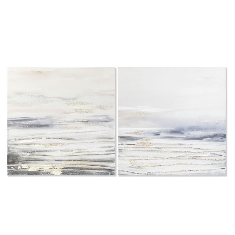 Quadro DKD Home Decor Azzurro Grigio Astratto Moderno 90 x 3,7 x 90 cm (2 Unità) Quadro DKD Home Decor Azzurro Grigio Astratto Moderno 90 x 3,7 x 90 cm (2 Unità)