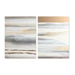Quadro DKD Home Decor Beige Grigio Astratto Moderno 90 x 3,7 x 120 cm (2 Unità)
