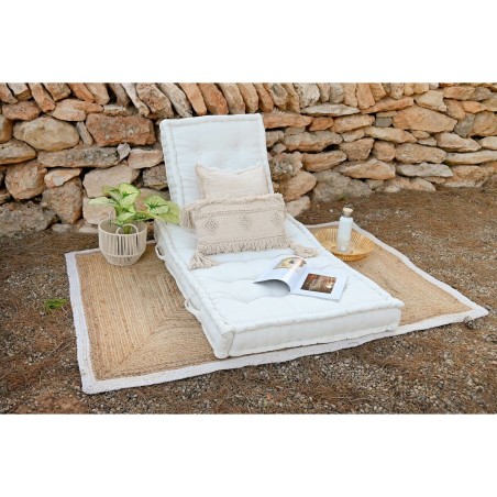 Cuscino da pavimento DKD Home Decor Azzurro Blu Marino Greige 110 x 78 x 12 cm (3 Unità)