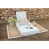 Cuscino da pavimento DKD Home Decor Azzurro Blu Marino Greige 110 x 78 x 12 cm (3 Unità)