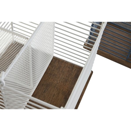 Cestello per posate DKD Home Decor Azzurro Bianco Metallo Legno d'albero della gomma 18 x 18 x 15 cm (2 Unità)