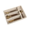 Vassoio Portaposate Home ESPRIT Bianco Naturale Bambù 34 x 24 x 6 cm