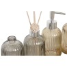 Set da Bagno Home ESPRIT Grigio Arancio Ambra Bambù Cristallo 3 Pezzi