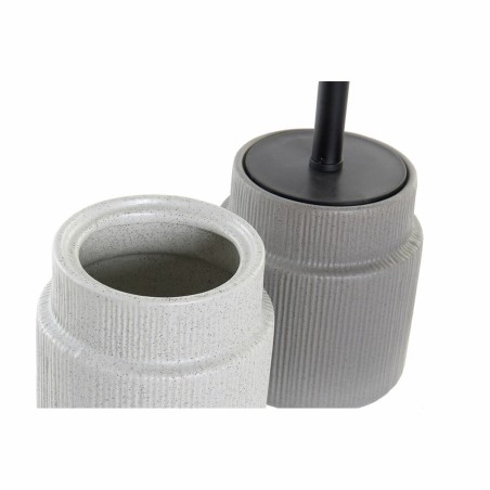 Scopino per il Bagno DKD Home Decor Grigio chiaro Grigio scuro Acciaio Gres Scandi 10 x 10 x 39 cm (2 Unità)