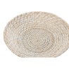 Centrotavola Home ESPRIT Bianco Naturale Bambù Rattan 35 x 35 x 8 cm (2 Pezzi)