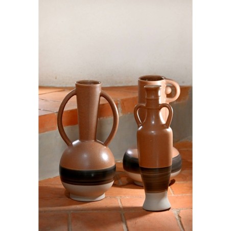 Vaso DKD Home Decor Bianco Grigio Terracotta Porcellana 9,6 x 9 x 28,6 cm 9,6 x 9 x 29 cm (3 Unità)