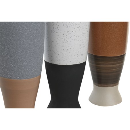 Vaso DKD Home Decor Bianco Grigio Terracotta Porcellana 9,6 x 9 x 28,6 cm 9,6 x 9 x 29 cm (3 Unità)