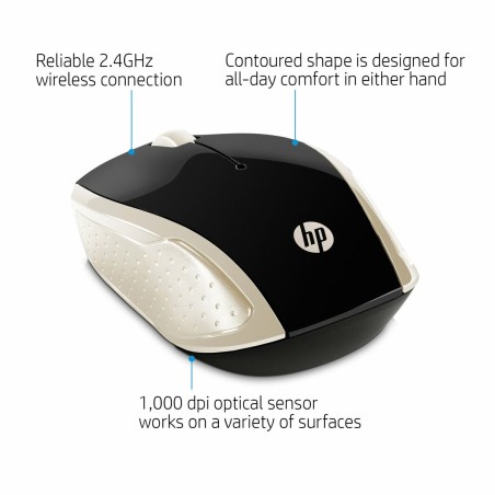 Mouse senza Fili HP 200 (Silk Gold) Dorato