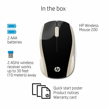 Mouse senza Fili HP 200 (Silk Gold) Dorato