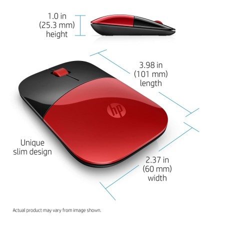 Mouse senza Fili HP V0L82AAABB Rosso Nero/Rosso