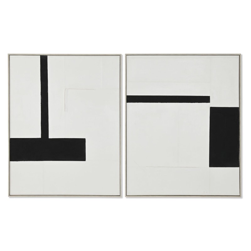 Quadro Home ESPRIT Bianco Nero Astratto Moderno 82 x 3,8 x 102 cm (2 Unità) Quadro Home ESPRIT Bianco Nero Astratto Moderno 82 x 3,8 x 102 cm (2 Unità)