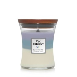 Candela Profumata Woodwick Trilogy Medium Calming Retreat
