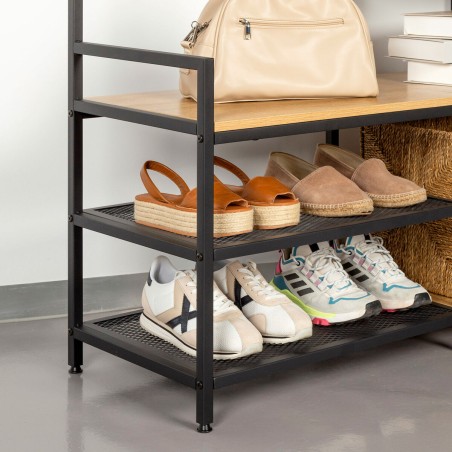 Appendiabiti con ripiano Max Home Acciaio Melammina Truciolare Minimalista 102 x 180 x 40 cm
