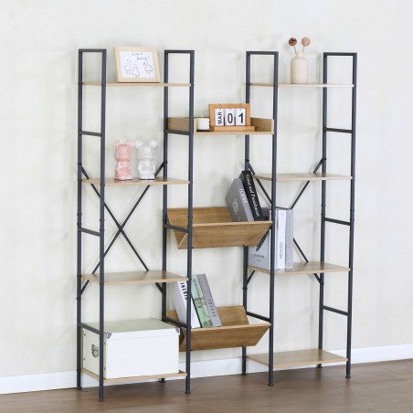 Scaffale Max Home Acciaio Melammina Truciolare 125 x 150 x 27 cm