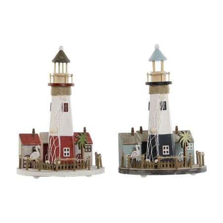 Decorazione luminosa Home ESPRIT Legno Alluminio Faro 20 x 20 x 30,5 cm (2 Unità)
