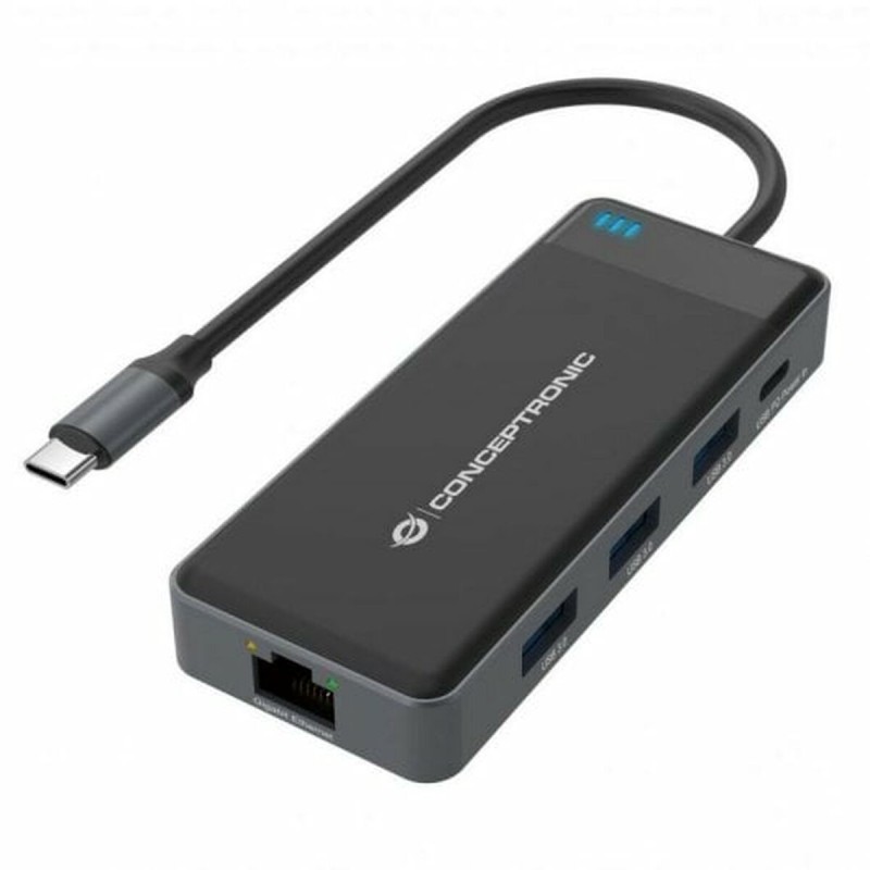 Hub USB Conceptronic DONN14G Nero Grigio 100 W Hub USB Conceptronic DONN14G Nero Grigio 100 W