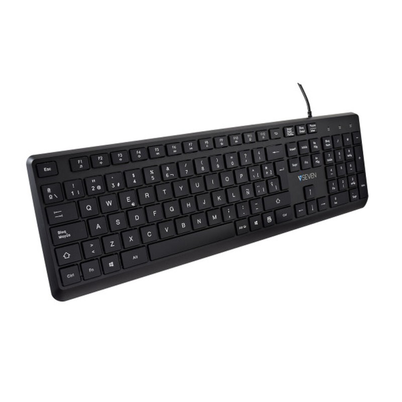 Tastiera V7 KU350ES Nero Qwerty in Spagnolo Tastiera V7 KU350ES Nero Qwerty in Spagnolo