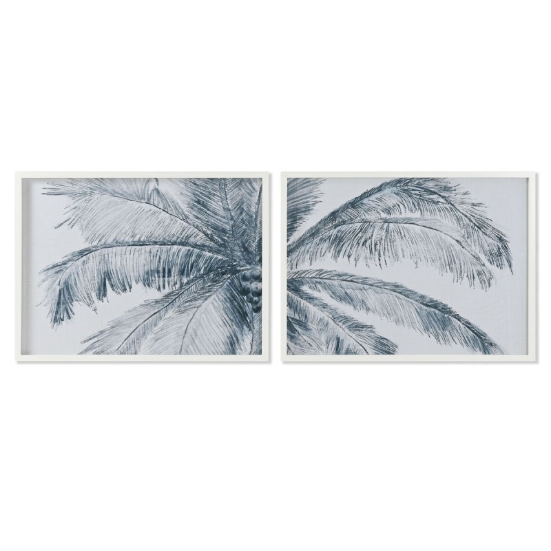 Quadro Home ESPRIT Azzurro Bianco Palme Mediterraneo 80 x 2 x 60 cm (2 Unità) Quadro Home ESPRIT Azzurro Bianco Palme Mediterraneo 80 x 2 x 60 cm (2 Unità)