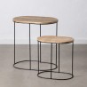 Tavolo aggiuntivo 60 x 39,5 x 60 cm Naturale Nero Metallo Legno (2 Unità)