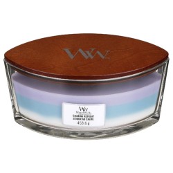 Candela Profumata Woodwick Trilogy Ellipse Calming Retreat