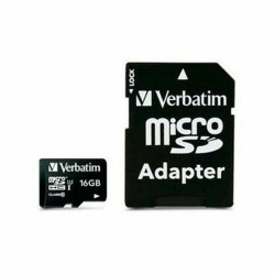 Scheda Di Memoria Micro SD con Adattatore Verbatim Nero 16 GB