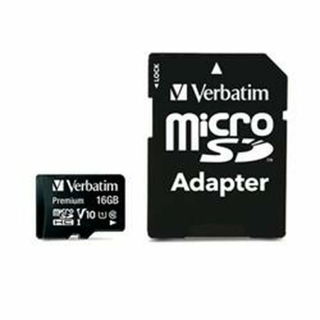 Scheda Di Memoria Micro SD con Adattatore Verbatim Nero 16 GB