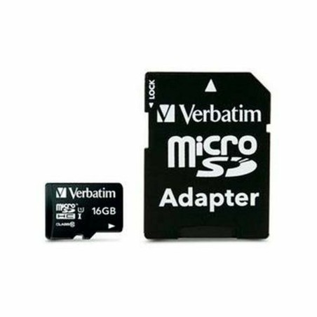 Scheda Di Memoria Micro SD con Adattatore Verbatim Nero 16 GB
