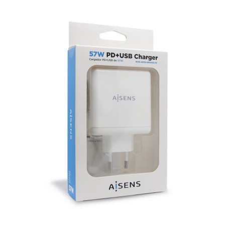 Caricabatterie USB da Parete Aisens ASCH-2PD45A-W 57 W Bianco USB-C (1 Unità)
