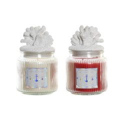 Candela Profumata DKD Home Decor Corallo Mediterraneo 430 g (2 Unità)