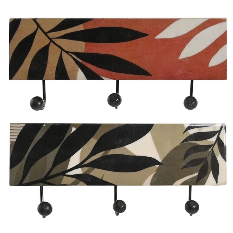 Appendiabiti da parete DKD Home Decor Multicolore Ferro Legno di mango Tropicale Foglia della pianta Laccato 38 x 5 x 18 cm (2 U Appendiabiti da parete DKD Home Decor Multicolore Ferro Legno di mango Tropicale Foglia della pianta Laccato 38 x 5 x 18 cm (2 U