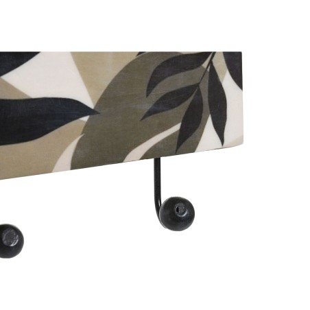 Appendiabiti da parete DKD Home Decor Multicolore Ferro Legno di mango Tropicale Foglia della pianta Laccato 38 x 5 x 18 cm (2 U