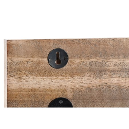 Appendiabiti da parete DKD Home Decor Multicolore Ferro Legno di mango Tropicale Foglia della pianta Laccato 38 x 5 x 18 cm (2 U