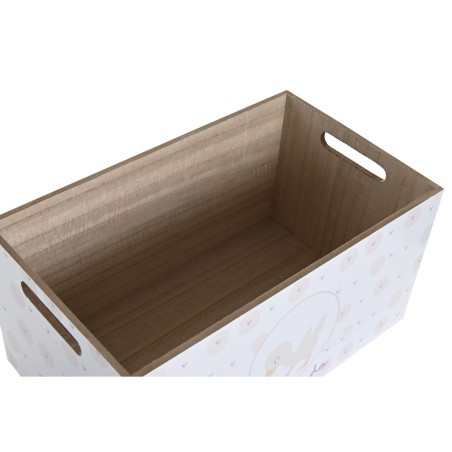 Scatola portaoggetti DKD Home Decor Azzurro Rosa Legno MDF 36 x 21 x 18 cm (2 Unità)