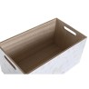 Scatola portaoggetti DKD Home Decor Azzurro Rosa Legno MDF 36 x 21 x 18 cm (2 Unità)