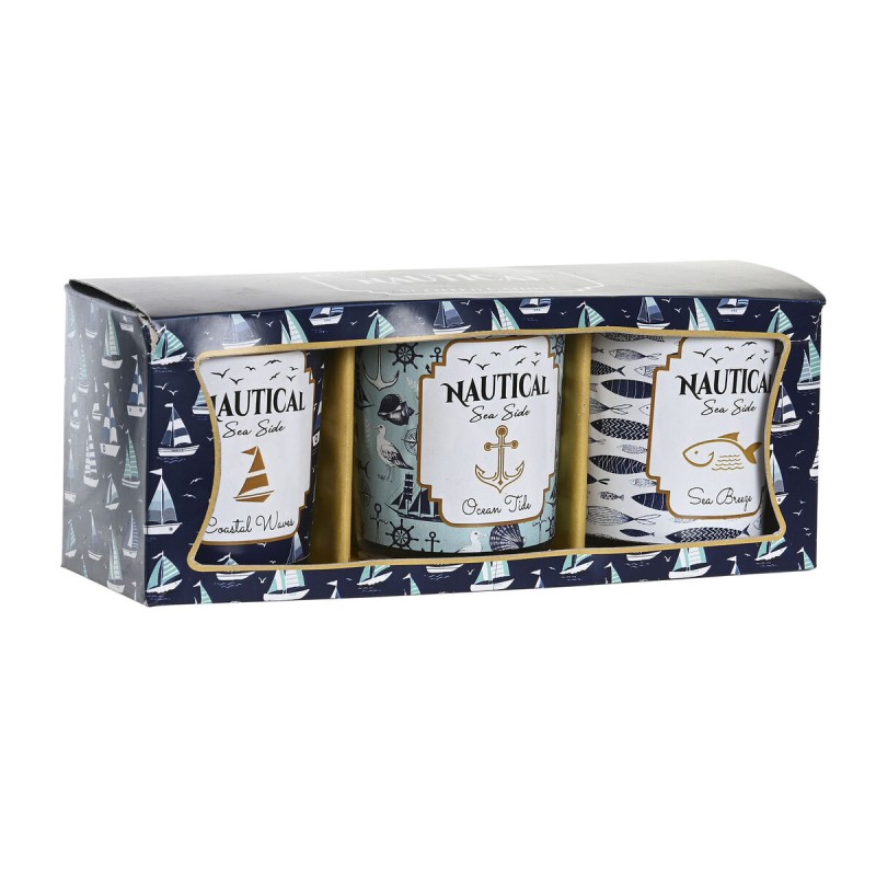Candela DKD Home Decor Azzurro Cera Cristallo 17 x 5 x 6 cm (3 Unità) Candela DKD Home Decor Azzurro Cera Cristallo 17 x 5 x 6 cm (3 Unità)