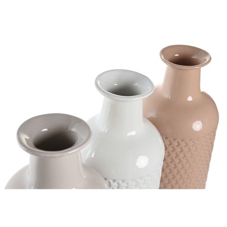 Vaso DKD Home Decor Terracotta Malva Rosa chiaro Dolomite 13 x 13 x 41 cm (3 Unità)
