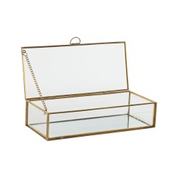 Scatola-Portagioie Home ESPRIT Dorato Metallo Cristallo 23 X 10 X 5,5 cm