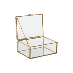 Scatola-Portagioie Home ESPRIT Dorato Metallo Cristallo 14 X 10,3 X 5,8 cm