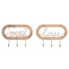 Appendiabiti da parete Home ESPRIT Dorato Naturale Metallo Rattan 40 x 6,4 x 28,6 cm (2 Unità)