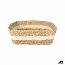 Scatola portaoggetti Privilege vimini Quadrato 22 x 22 x 8 cm (12 Unità)