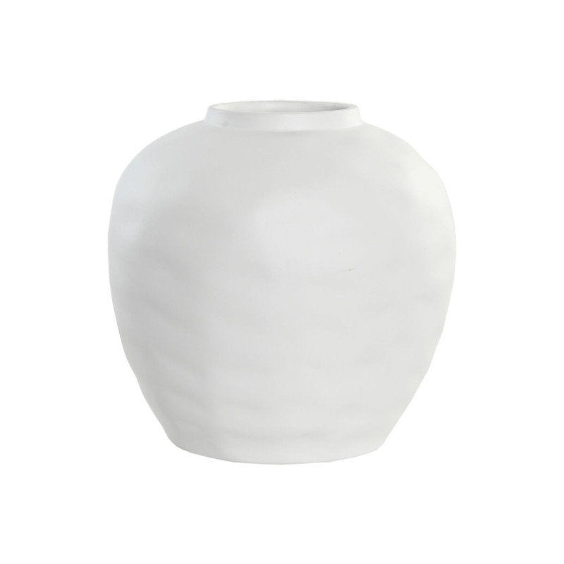 Vaso Home ESPRIT Bianco Gres Stile artigianale 26 x 26 x 26 cm Vaso Home ESPRIT Bianco Gres Stile artigianale 26 x 26 x 26 cm