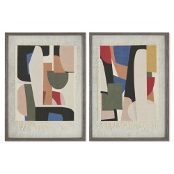 Quadro Home ESPRIT Beige Astratto Città 42,4 X 3 X 57 CM (2 Unità)