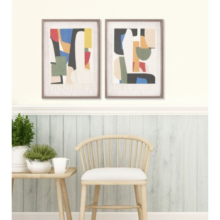 Quadro Home ESPRIT Beige Astratto Città 42,4 X 3 X 57 CM (2 Unità)