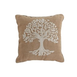 Cuscino Home ESPRIT Bianco Marrone Albero Romantico 45 x 15 x 45 cm (2 Unità)