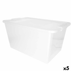 Scatola portaoggetti con coperchio Curver Bianco Plastica 40 L 55 x 28 x 35 cm (5 Unità)